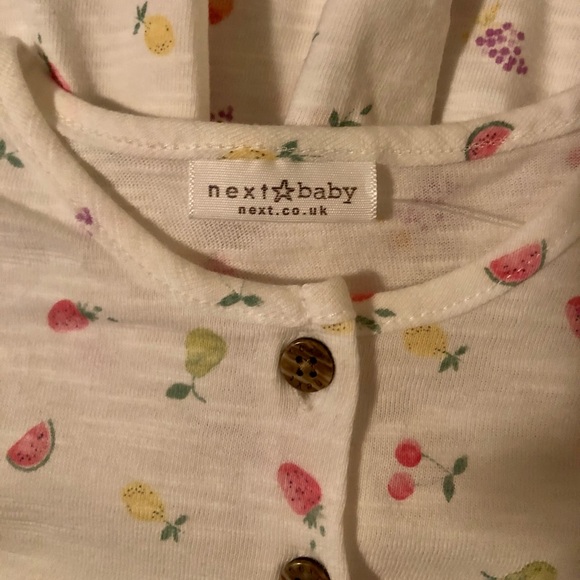 Next Baby sweet cotton dress with fruit on it size 9-12 months - Picture 4 of 7